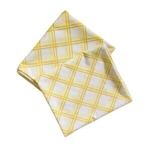 Vintage Yellow Striped Queen Pillowcases - Retro Bed Linens